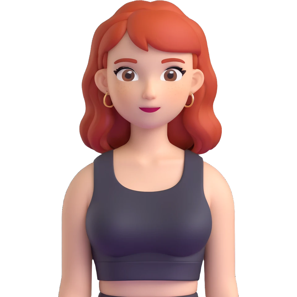red-haired girl in a crop top emoji