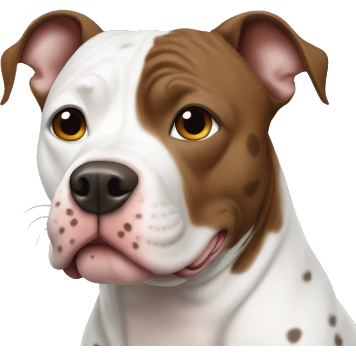 White and brown spotted pittbull emoji