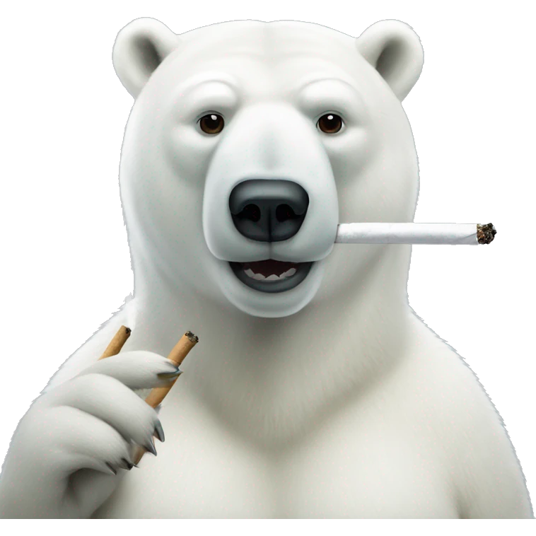 Polar bear smoking emoji