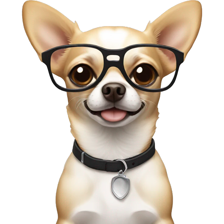 dog chihuahua whit glasses emoji