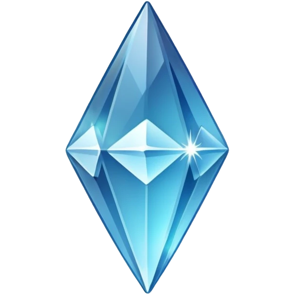 An upward arrow in the form of a crystal emoji