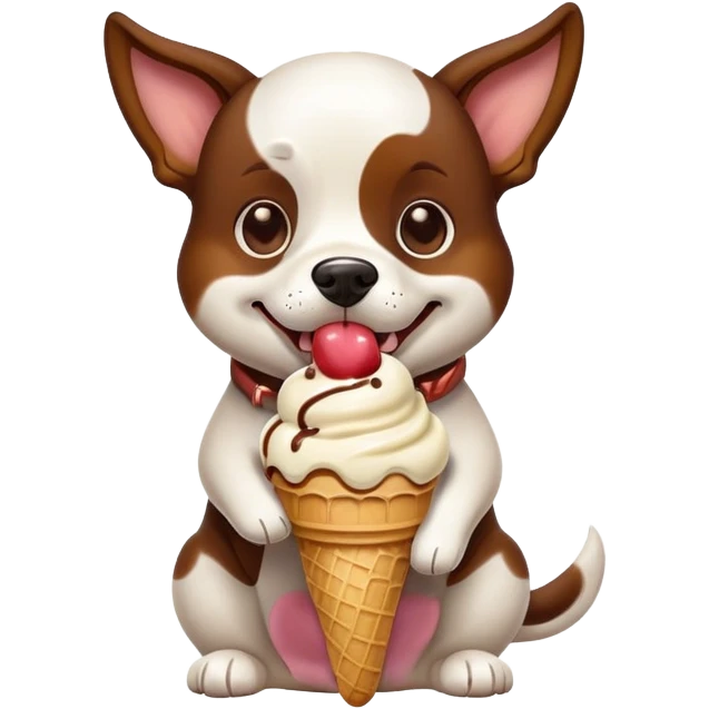 Dog licking ice cream  emoji