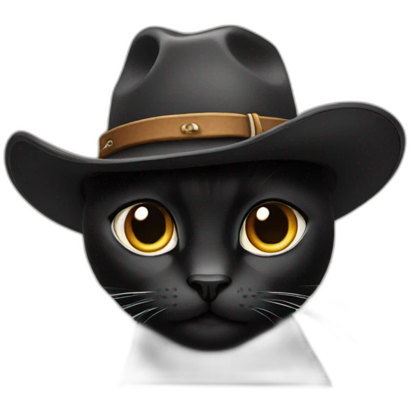 black cat in cowboy hat emoji
