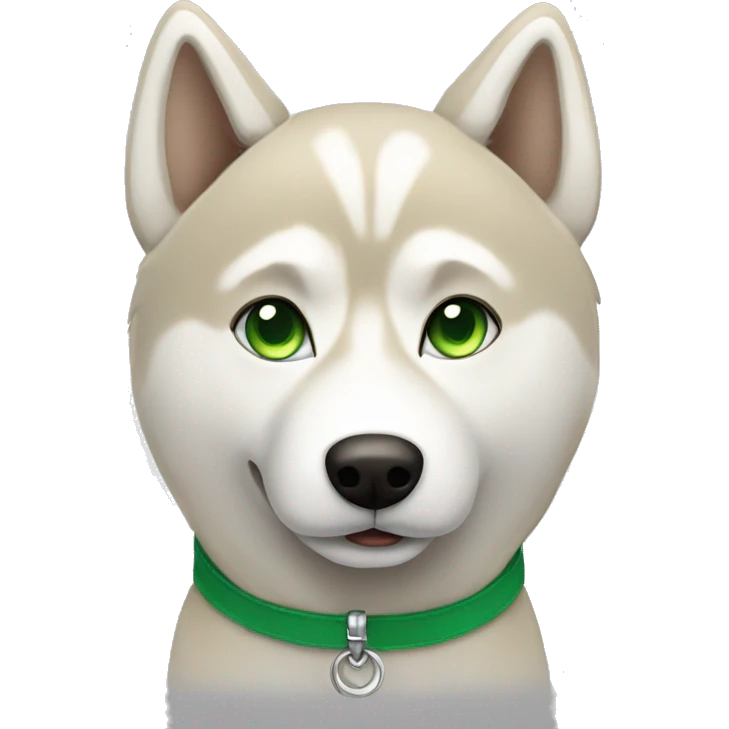 Beige husky with green eyes emoji