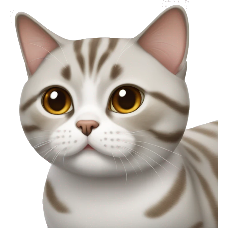 White brown tabby british shorthair cat emoji