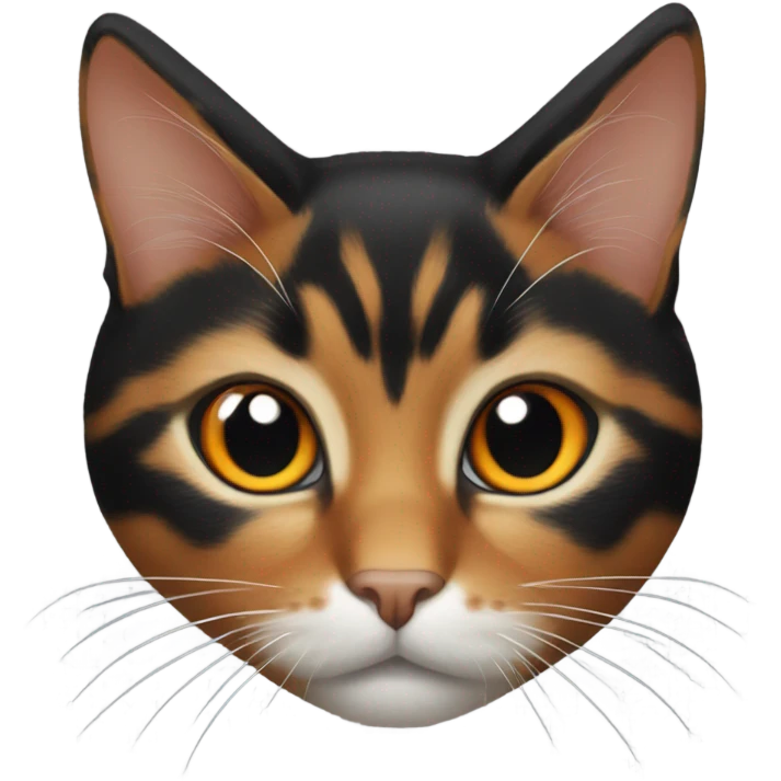 black and orange cat with white belly emoji