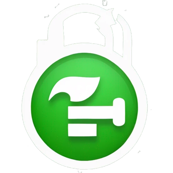 check mark backgorund green, inside white, right corner small white lock  emoji