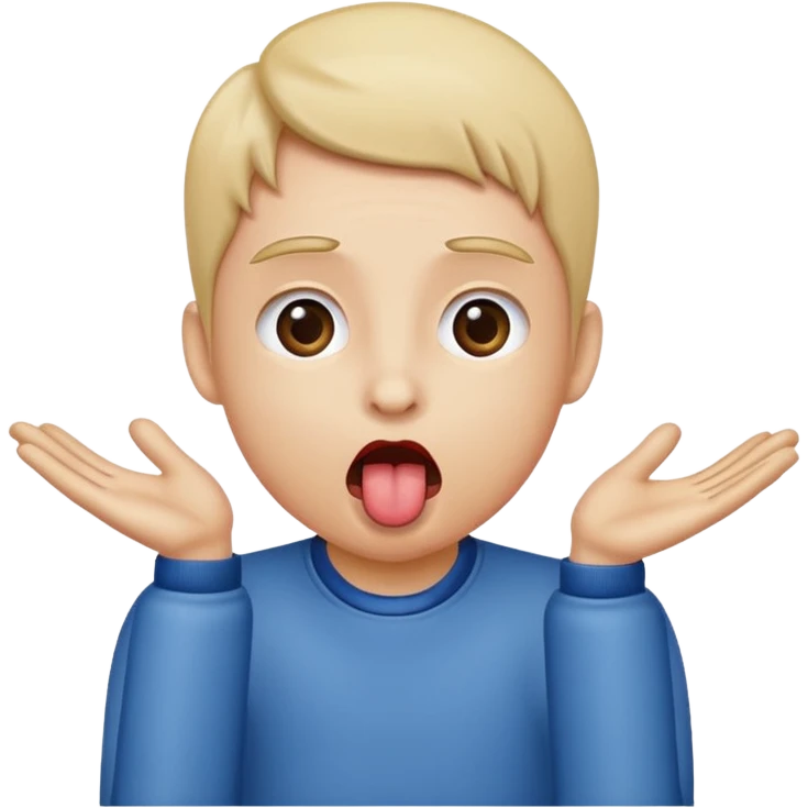 Tongue out with hands to the side  emoji