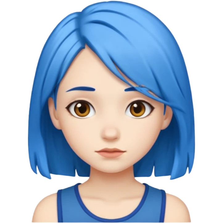 blue hair girl  emoji
