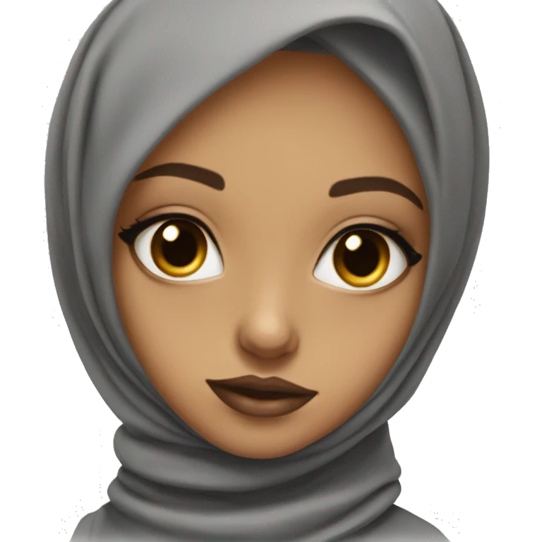 Girl with hijab amber eyes lipgloss long lashes emoji