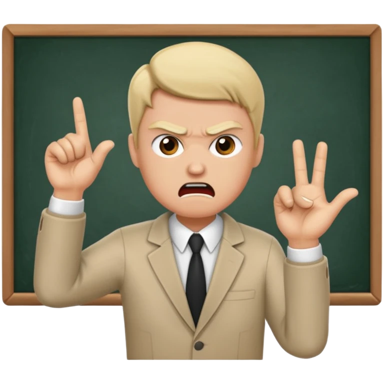 a person teaching a class and teacher is angry emoji