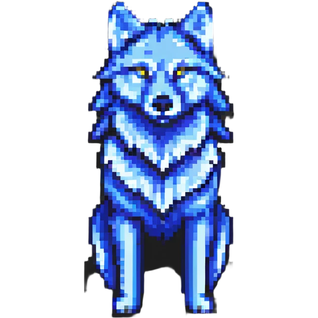 wolf in minecraft style, pixel art, blocky, simple background emoji