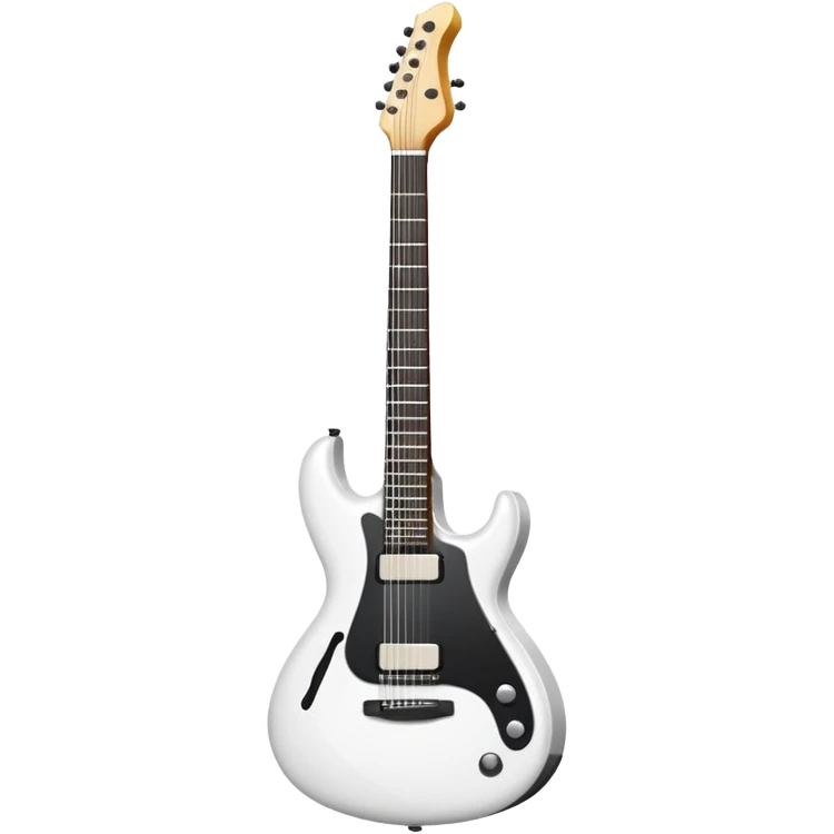 Create a new modern advanced full pure milk white guitar emoji
