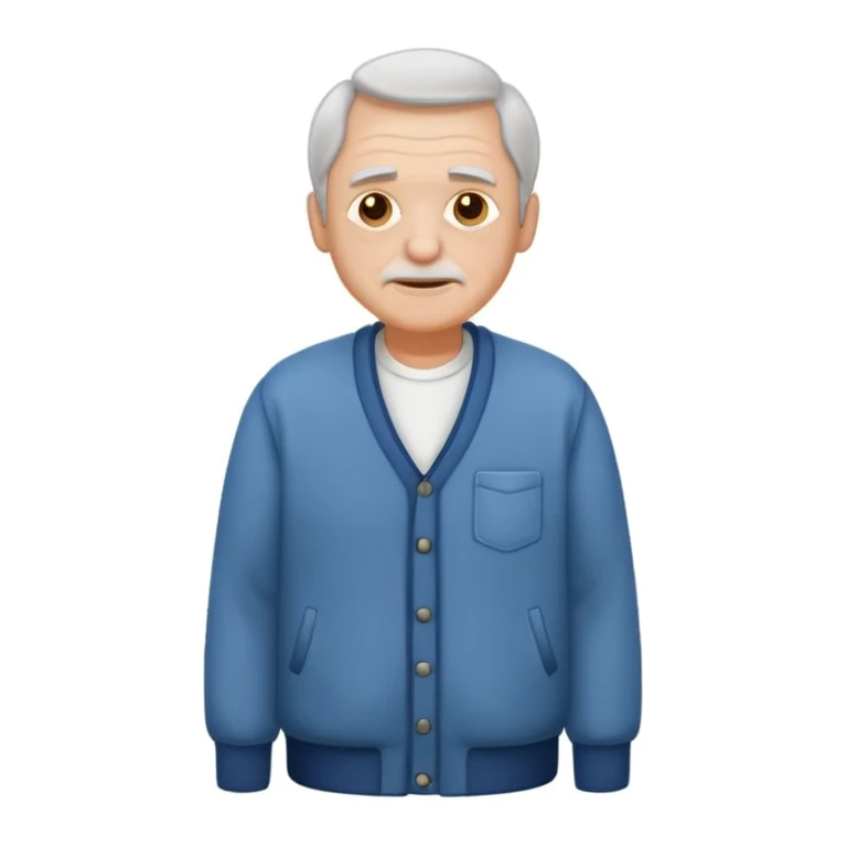 an older man wearing clothes that are too small for him emoji