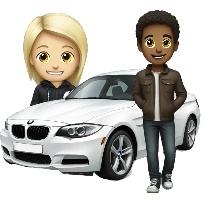 A boy and a bmw emoji
