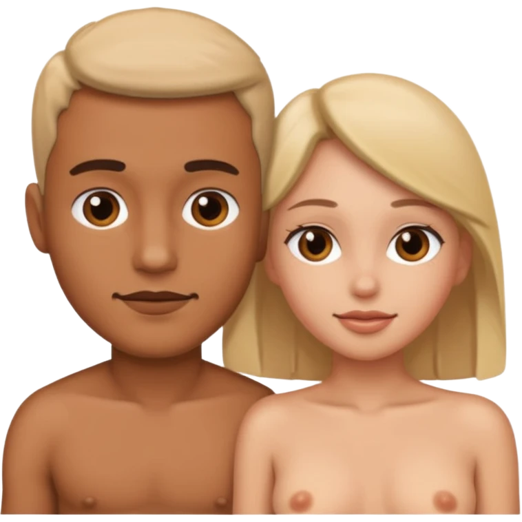Sex emoji of a man and a woman, both naked and unclothed emoji