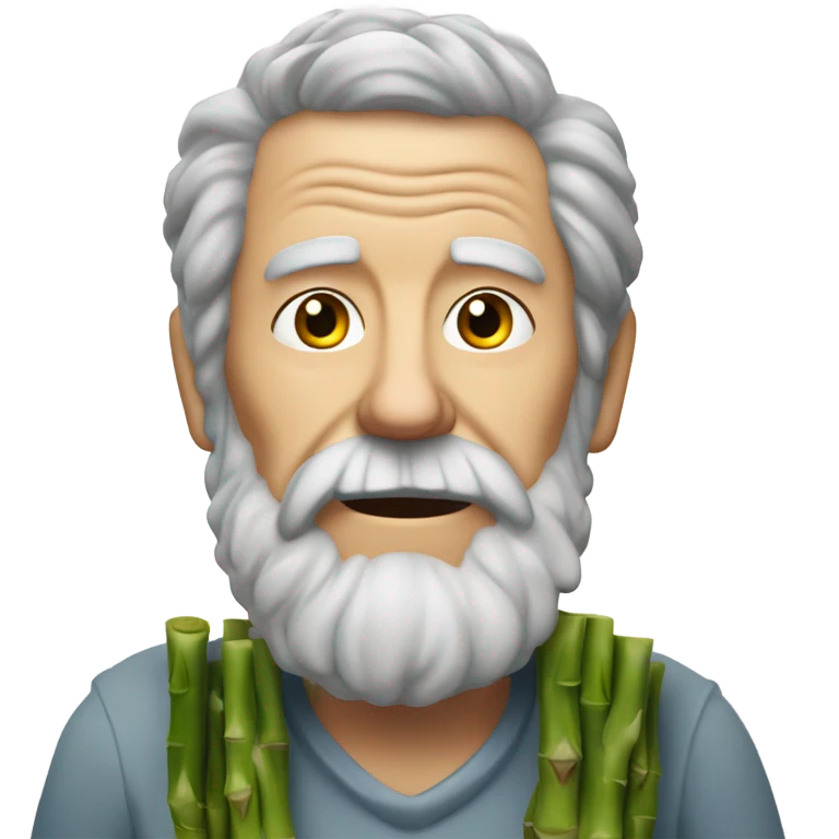 Ugly grandpa eating asparagus  emoji