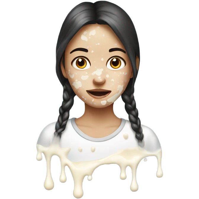 girl with milk splattered on face emoji
