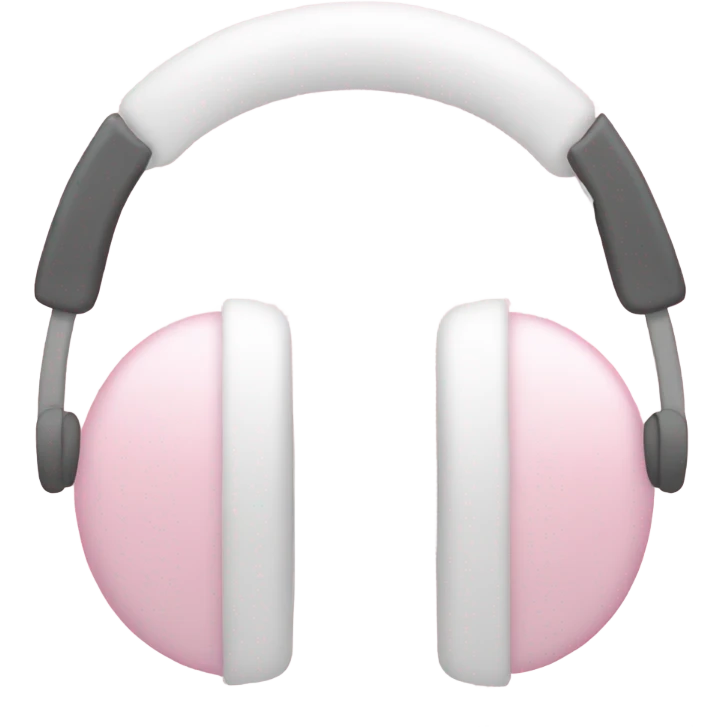 a pair light pink and white winter earmuffs emoji