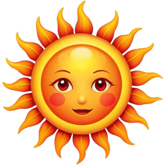 Heart-shaped sun closeup emoji