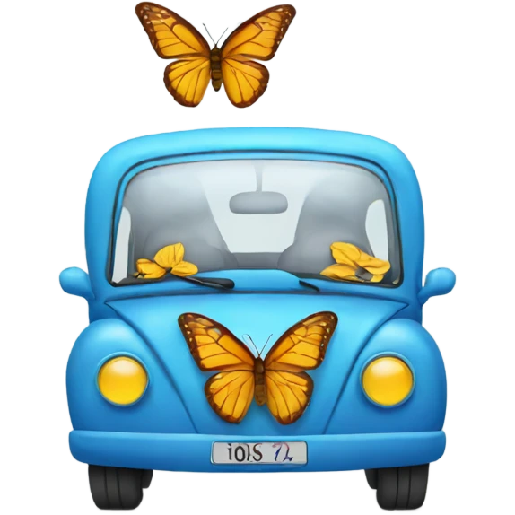 Butterfly in car emoji