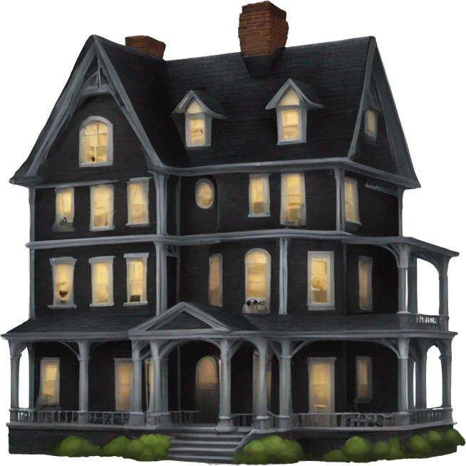 Side view Nevermore Academy. Haunted Addams 5 story house.  emoji