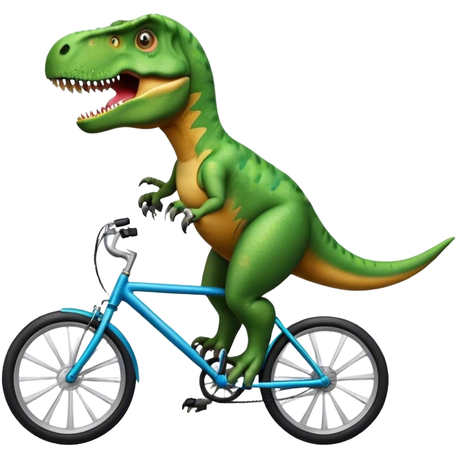 T-Rex riding a bike emoji