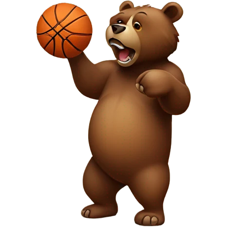 Brown Bear spinning basketball on his finger  emoji