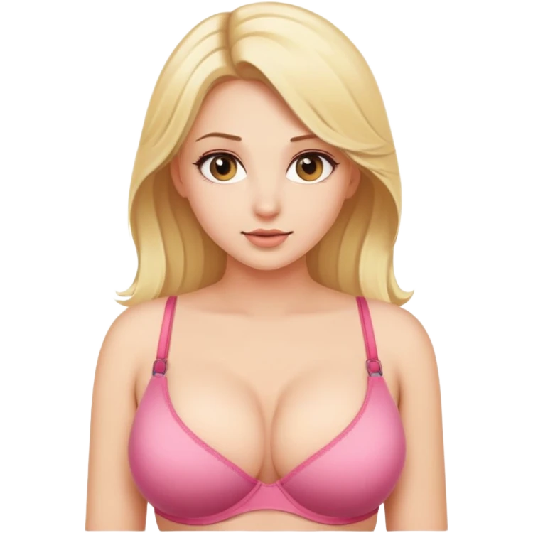 Blonde girl with big breasts in a bra emoji