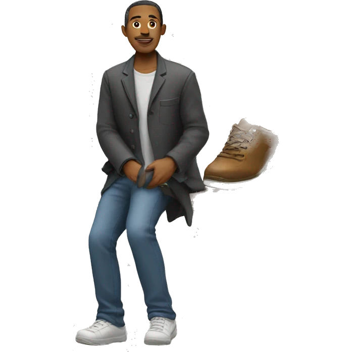 Man with shoe emoji