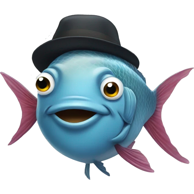 Fish wearing a hat emoji