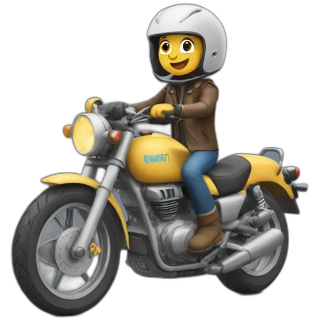 Un chat sur une moto emoji
