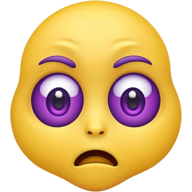 Wide eyes / Shadow to represent fear. make it a yellow emoji with purple sweat coming down the head emoji
