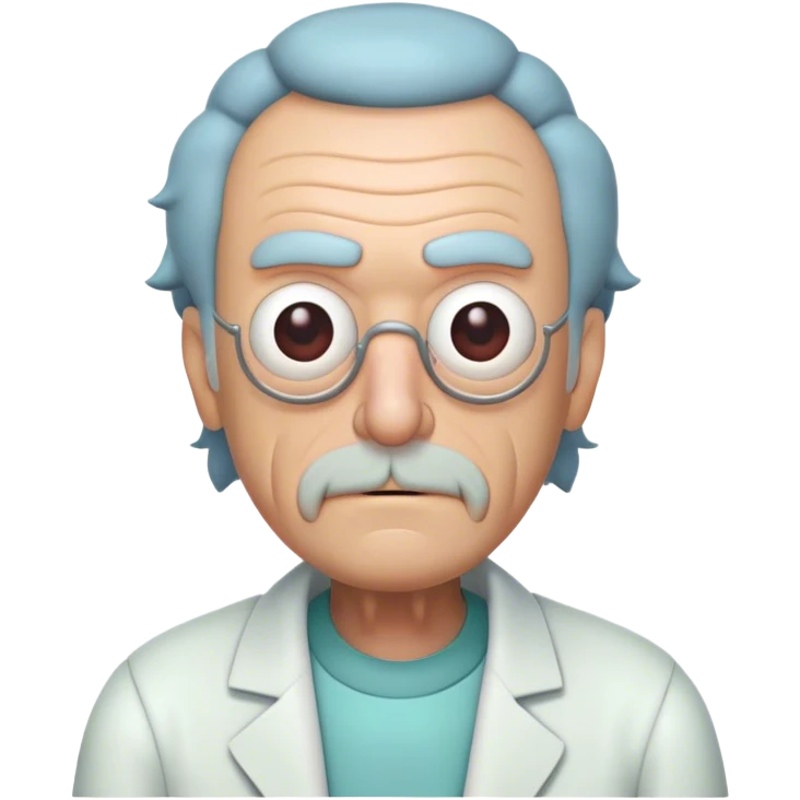 Grand pa rick from Rick and morty no facial hair half body emoji