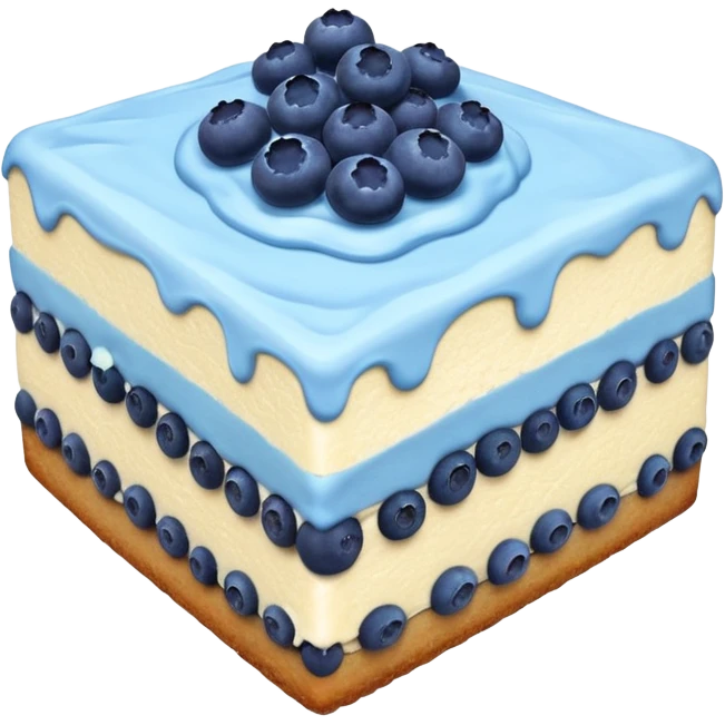 one piece with blue cream on top and blueberries emoji