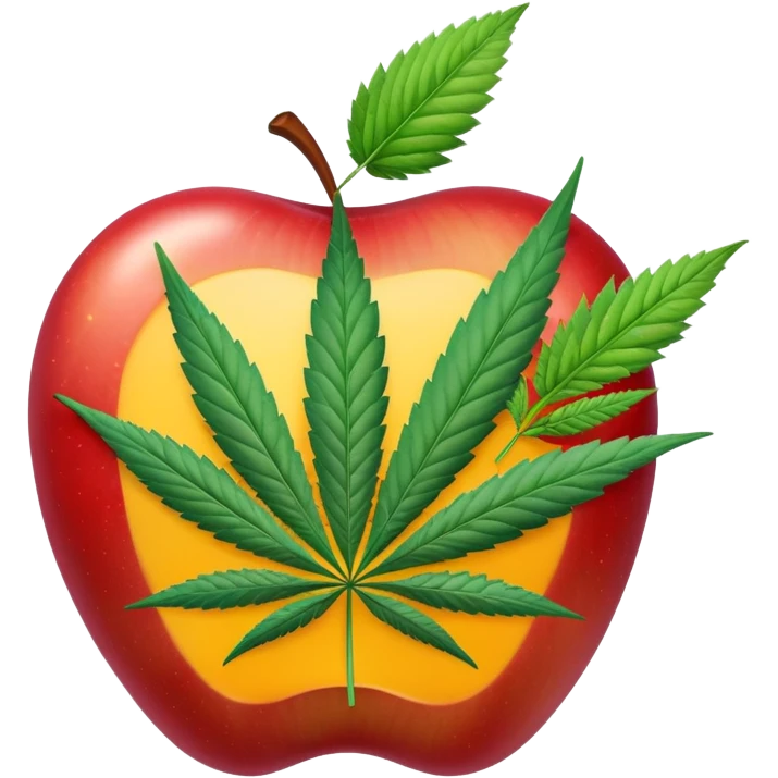apple weed strain with a cannabis leaf accent emoji