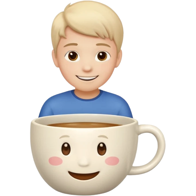 boy sitting inside of a cup emoji