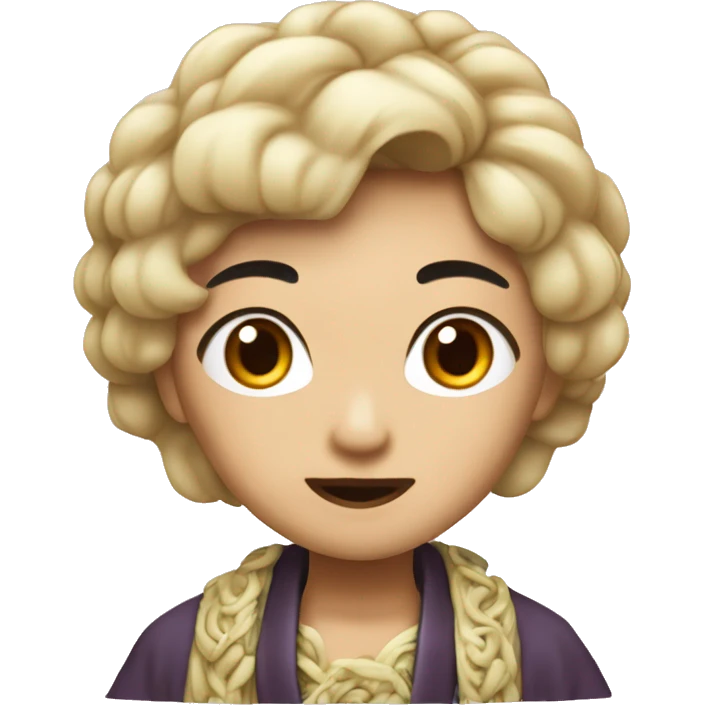 一隻可愛的毛很澎的奶色博美狗 emoji