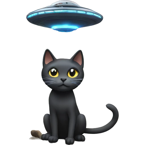 UFO abducting a cat emoji