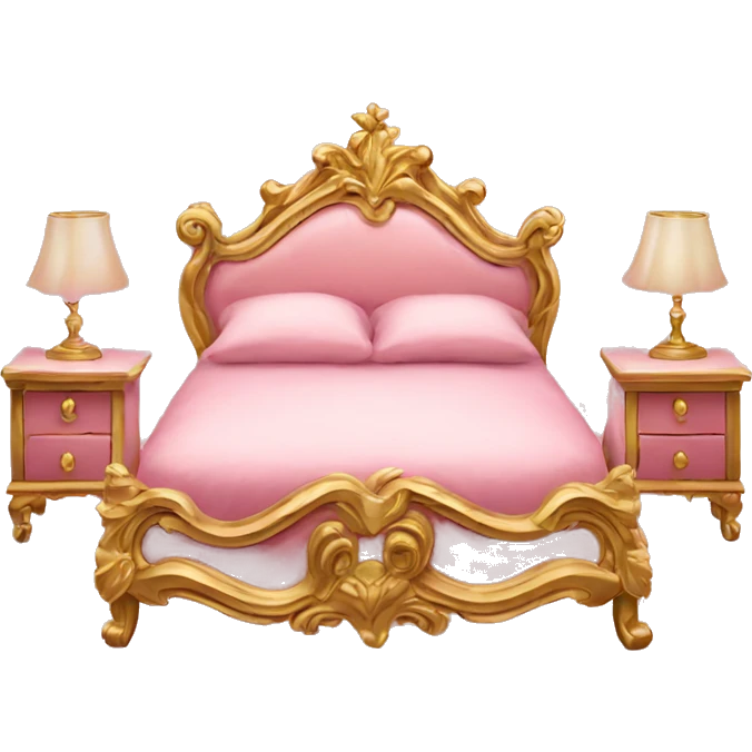 pink and gold baroque bed emoji
