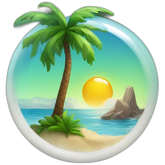 Palm tree and resin emoji