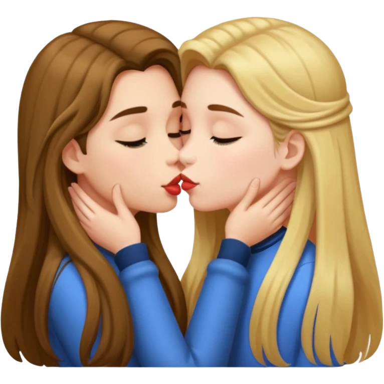 two naked girls kissing emoji