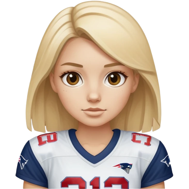 Blonde girl in patriots jersey emoji