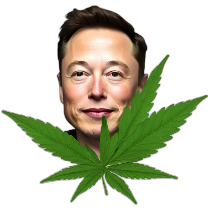 elon musk with marijuana emoji