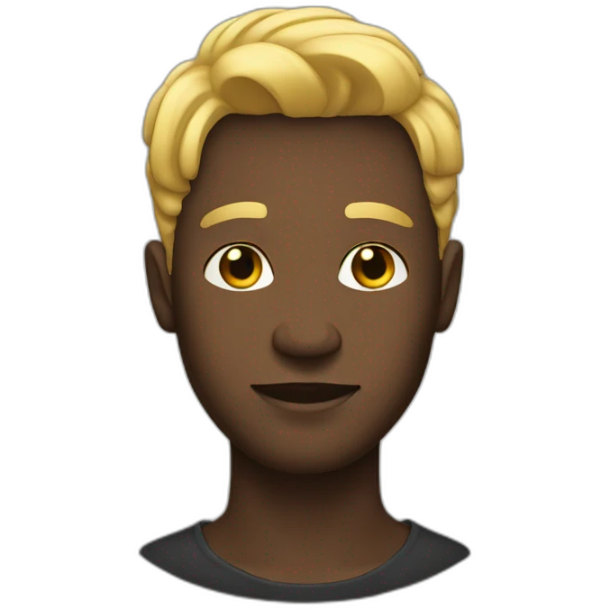 A black man with blond and silky hair emoji