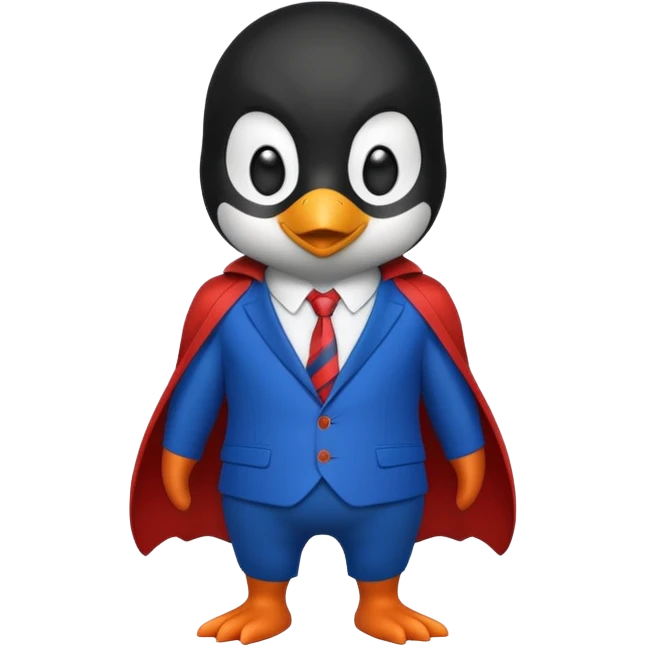 Penguin spiderman without a cape emoji