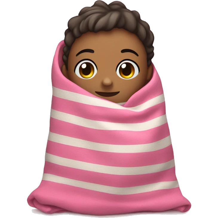 Cute pink and with stripe blanket  emoji