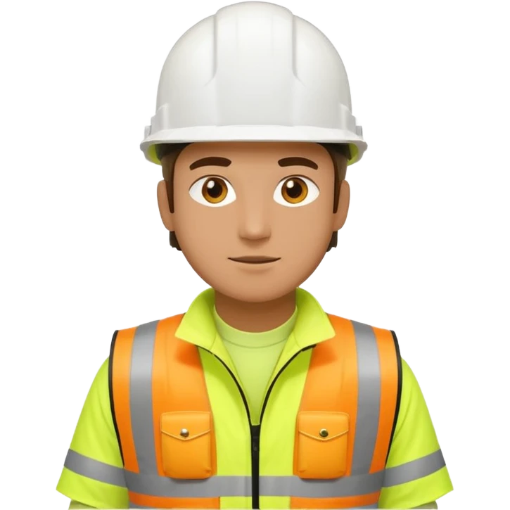 Guy with yellow reflective vest and white protection helmet emoji