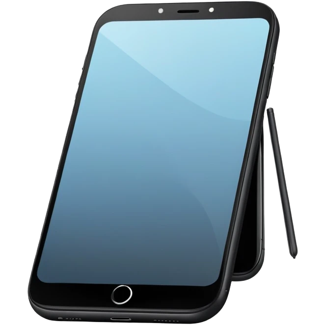A modern smartphone with a clean screen and rounded edges, shown from the front. No interface, minimal detail emoji