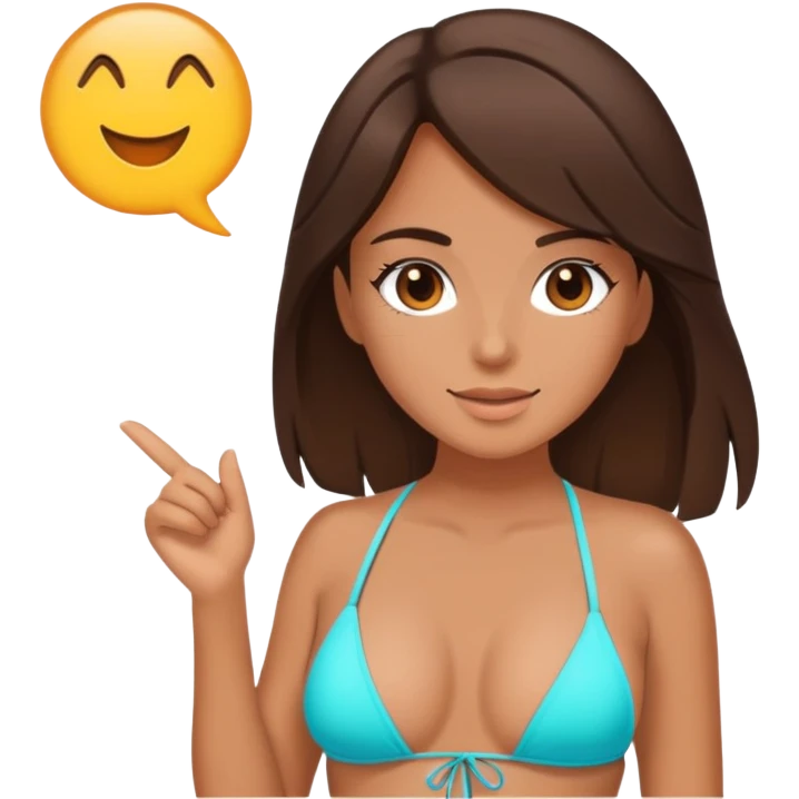A brunette girl in a bikini emoji